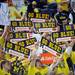 Michigan fans hold Go Blue signs during a taping of ESPN's College Game Day at Crisler Arena on Saturday morning. Melanie Maxwell I AnnArbor.com